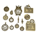 Collectie van vintage bronzen steampunk klokhangers en mechanische tandwielen voor DIY - Combinatie van 14 Klokstijlen / 1 Pak (Pak van 57g) / Antiek Brons