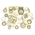 Vintage steampunk tandwielen en wijzerplaat hangers set voor DIY sieraden maken - Combinatie van Klok en Tandwiel / 1 Pak (Pak van 100g) / Antiek Goud