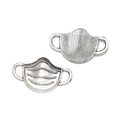 Retro antique silver mask pendants in zinc alloy for DIY jewelry making accessories - A3-428-antique Silver/23*14mm/1.4g