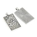 Antique silver tarot moon pendant showing detailed front and back alloy textures - Antique Silver / MOON/26*13mm/2.97g