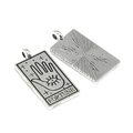 Antique silver Tarot palmistry fortune charms for DIY jewelry and necklaces - Antique Silver / FORTUNE/26*13mm/2.97g