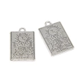 Colgante de tarot plata vintage con diseño LA LUNA para creación de joyas DIY - Luna (Estilo 1) / 23x14mm (2.84g) / Plata antigua