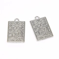 Colgante de tarot La Estrella en plata antigua rectangular para creación de joyas DIY - Estrella (Estilo 3) / 23x14mm (2.84g) / Plata antigua