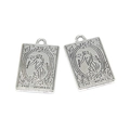 Ciondoli tarocchi argento antico con incisione Il Mondo per gioielli fai da te - Mondo (Stile 5) / 23x14mm (2.84g) / Argento antico