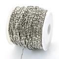 Cadena de cuentas de bambú de metal plateado de 1,5 mm en rollo para joyería artesanal DIY - 1.5mm / Blanco K/Plata