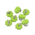 Green 3D pumpkin alloy charms with silver stems for Thanksgiving jewelry making - Green (A4-029)
