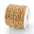 Cadena de cuentas de bambú dorada 1.5mm en rollo para joyería DIY y accesorios de pelo - 1.5mm / Oro KC