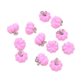 Pink 3D pumpkin alloy pendant DIY craft accessories with silver hanging loop - Pink (A4-029)