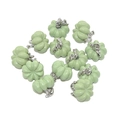 Light green 3D pumpkin charm set with glossy finish for DIY jewelry making - Light Green (A4-029)