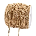 Rollo de cadena Figaro dorada para joyería DIY con diseño clásico de eslabones - 1.1mm / Oro KC