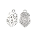 Silver alloy shield pendant with vintage cross relief for DIY jewelry making - Cross Shield (A4-070) / 24x15mm / Antique Silver