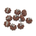 Deep brown 3D pumpkin charms in alloy finish for Thanksgiving DIY jewelry making - Dark Brown (A4-029)