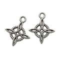 Amuletos de nudo celta en plata antigua con diseño geométrico para joyería DIY - Plata Antigua / 18*15 Mm / 08 G