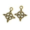 Colgante estrella de nudo celta dorado para creación de joyas DIY y collares - Color Oro Antiguo / 18*15 Mm / 08 G