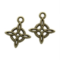 Colgantes de nudo celta en bronce antiguo con diseño de estrella para bisutería - Color Bronce Antiguo / 18*15 Mm / 08 G
