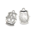 Antique silver cross pendant charm with religious vestment relief for DIY jewelry - Holy Robe Cross (A4-073) / 23x15mm / Antique Silver