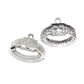 Silver alloy cross pendants for DIY jewelry making necklaces and bracelets - Oval Cross (A4-074) / 20x17mm / Antique Silver