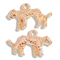 Macro-opname van 3D-cheetah-bedel in roségoud voor DIY-sieraden maken - KC Goud (A4-269)