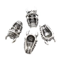 Perles tête de mort argent antique avec casque à cornes pour bracelets DIY en cuir - A4-166-argent Antique/19*11 Mm/298 G