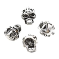 Lot de quatre perles tête de mort en argent antique avec détails de casque pour bijoux - A4-167-argent Antique/15*12 Mm/429 G