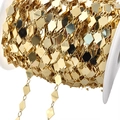 6mm geometric diamond-shaped brass chain roll in golden finish for DIY jewelry crafting - 6*9mm / KC Gold