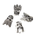 Lot de quatre breloques crâne couronne argent antique pour bijoux DIY punk gothique - A4-170-argent Antique/16*11mm/212g