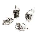 Perles de crâne de casque en argent antique pour bracelets DIY finition oxydée vintage - A4-173-argent Antique/18*10 Mm/358 G