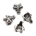 Perles tête de mort en argent antique avec cornes de diable pour bracelet DIY - A4-174-argent Antique/15*12 Mm/261 G