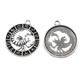 Vintage silver Scorpio zodiac pendant with hollow design and honeycomb textured back - Scorpio