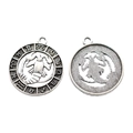 Vintage silver alloy Scorpio pendant with zodiac signs for DIY jewelry making - Cancer