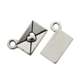 Mini Vintage Silber Umschlag Anhänger mit Herz für DIY Schmuckherstellung - 12*9mm / Antiksilber