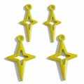 DIY sieraden bedeltje: set van vier heldergele holle ster hangers voor kettingen en armbanden - 27*17mm / Groen (Gelakt)