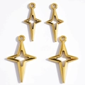 DIY gold plated hollow star charm pendants for jewelry making and necklaces - Antique Gold