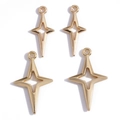 Set of four gold hollow North Star pendants for DIY jewelry making and crafting - KC Gold