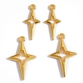 Set of four gold-plated hollow star charms for DIY bracelets and necklaces - Imitation Gold