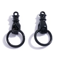 Vintage style black hand holding ring charms for DIY necklace or drawer handle pulls - Electrophoretic Black