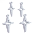 Set of four minimalist white hollow four-pointed star alloy charms for jewelry making - White (Painted)