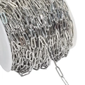 Macro shot of silver paperclip chain links on a spool for DIY jewelry making - Length Width-12*4mm / White K/Silver