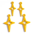 DIY yellow alloy star charms set with hollow center for jewelry making accessories - Yellow (Painted)