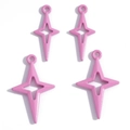 Pink purple hollow star pendants for DIY jewelry making in glossy metal finish - Purple (Painted)