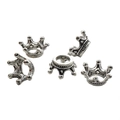 Five vintage silver crown alloy charms for DIY necklaces and handmade jewelry making - 13x6mm (Inner Diameter 6mm) / Antique Silver