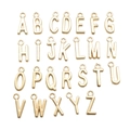 Set of 26 golden metal uppercase A-Z alphabet charms for DIY jewelry making - Letter A / KC Gold