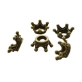 Five antique bronze crown charms for DIY jewelry making in a vintage alloy finish - 13x6mm (Inner Diameter 6mm) / Antique Bronze
