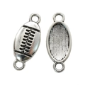 Connecteurs de breloques en forme de ballon de rugby en alliage argenté antique - A4-362-argent Antique/21*9 Mm/079 G