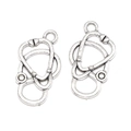 Coppia di ciondoli a forma di stetoscopio in argento antico per gioielli fai da te - Stetoscopio (A3-420) Solo Pendente (Senza Catena) / 1 Pezzo (23x13mm) / Argento antico