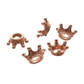Ciondoli corona per gioielli fai-da-te in finitura oro rosa metallizzato - 13x6mm (Diametro interno 6mm) / Oro rosa
