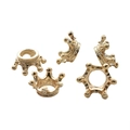 Ciondolo a corona dorata in lega vintage per gioielli fai da te, set di 5 pezzi - 13x6mm (Diametro interno 6mm) / oro kc