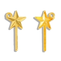 Front and back view of golden star fairy wand charms for DIY jewelry making - 25*12mm / 0.47g / Imitation Gold