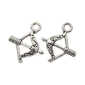 Antique silver alloy bow and arrow charms for DIY jewelry making and necklace pendants - Sagittarius Style (A4-288-Antique Silver) / 16mm X 13mm