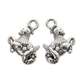 Antique silver zodiac unicorn alloy pendant charms for DIY jewelry making sets - Capricorn Style (A4-290-Antique Silver) / 14mm x 12mm